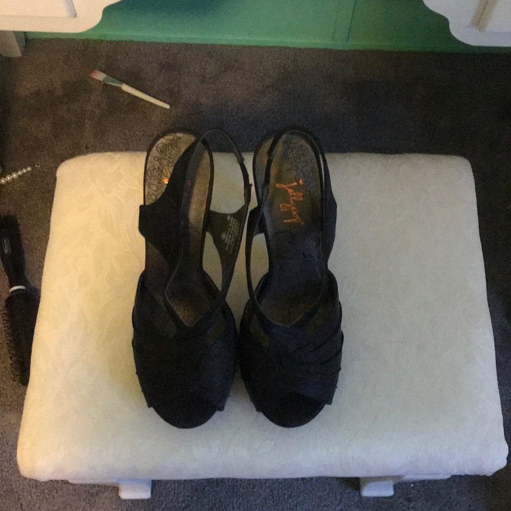 Black high heel shoes